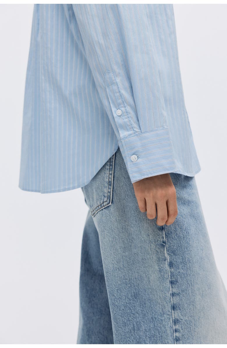 H&M Oversized Shirt, Alternate, color, Light Blue/Striped