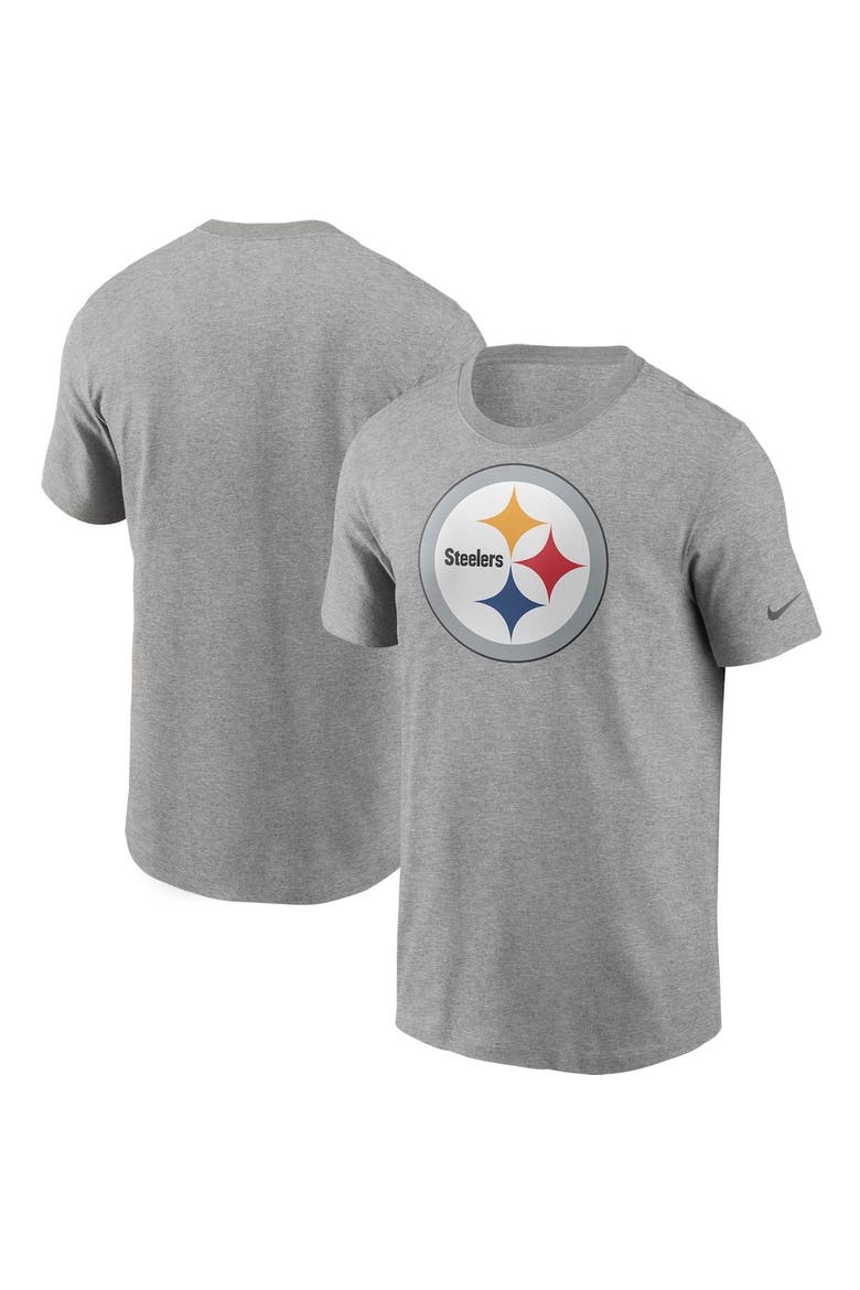 Men's Nike Heathered Gray Pittsburgh Steelers Primary Logo T-Shirt, Main, color, Heather Gray