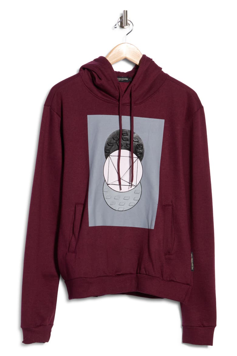 Geometric Graphic Hoodie, Main, color, BURGUNDY