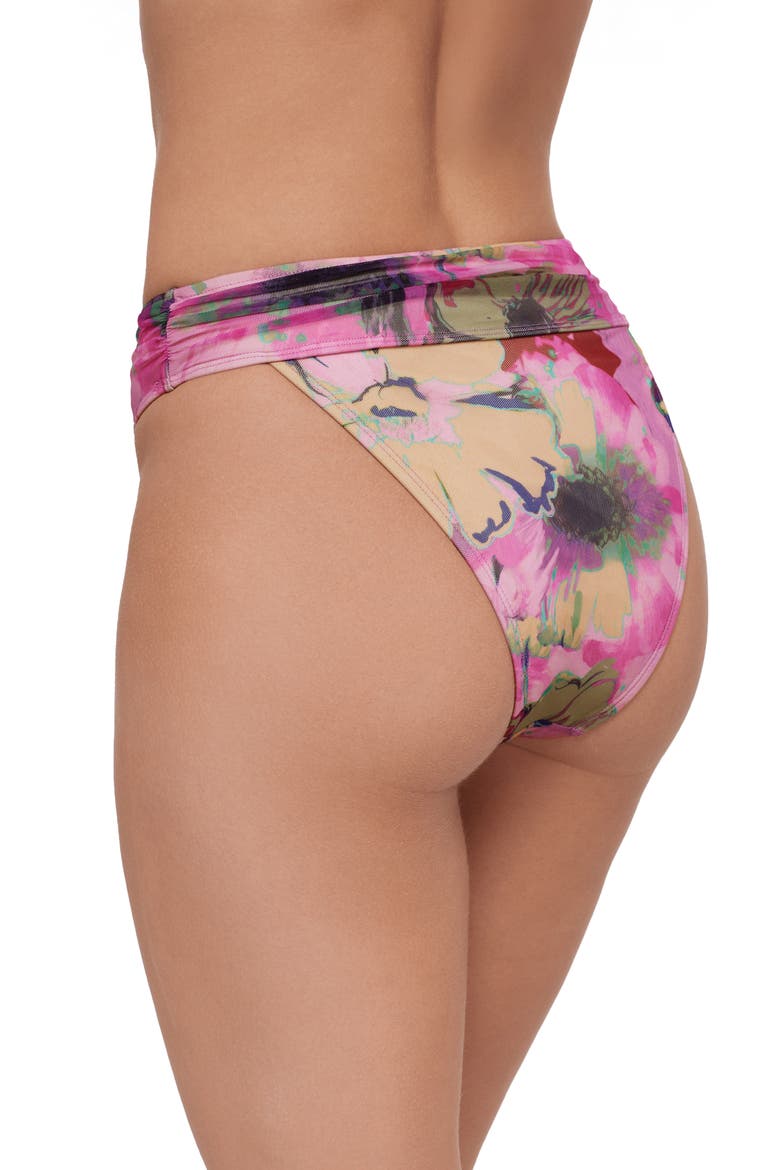Shirred Hipster Bikini Bottoms, Alternate, color, MULTI