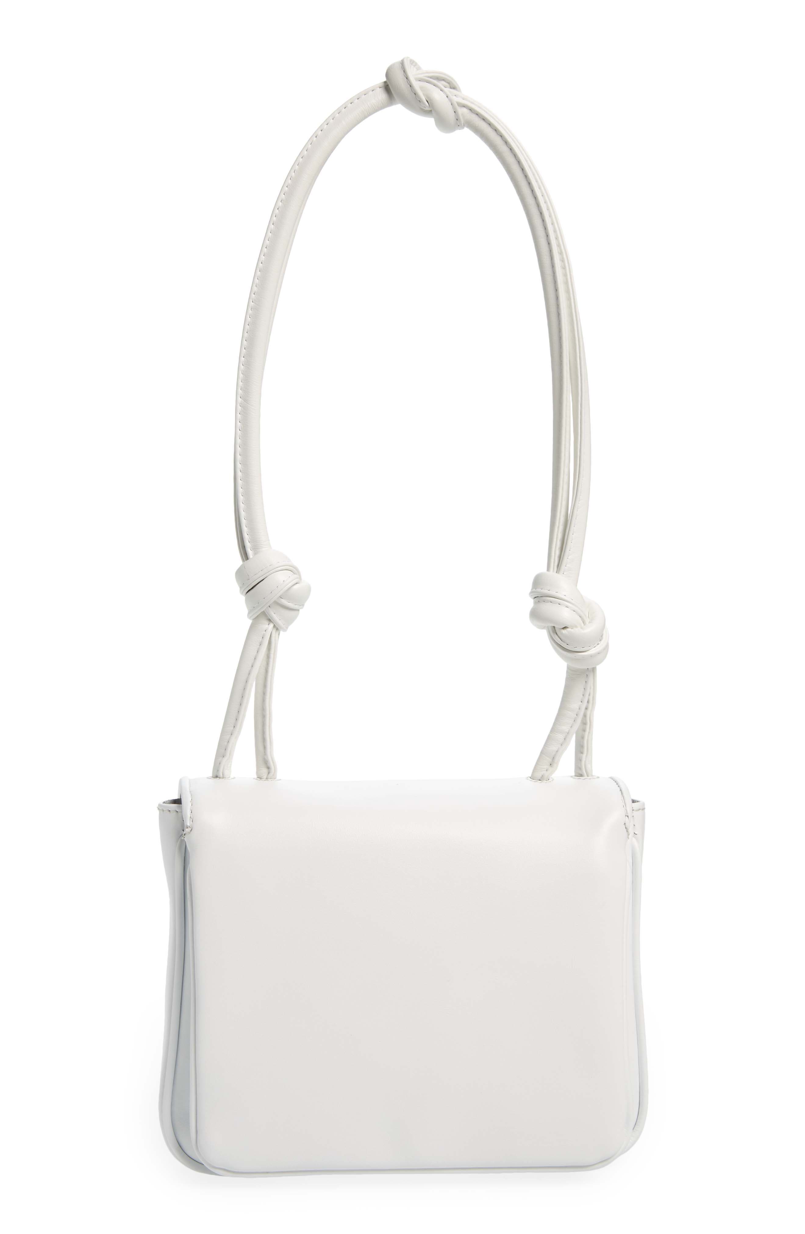 Moschino Knotted Strap Leather Shoulder Bag, Alternate, color, 