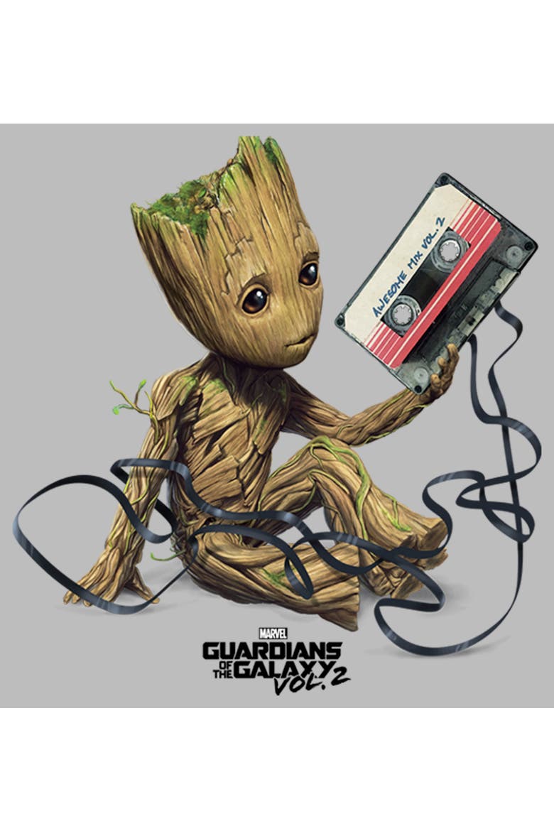 Men's Guardians of the Galaxy Vol. 2 Guardians Of The Galaxy Vol. 2 Groot Tape Portrait  Graphic T-Shirt, Alternate, color, Athletic Heather