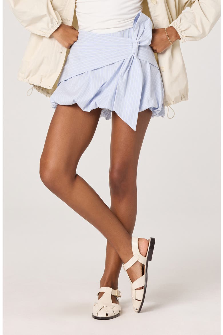 pinstripe bubble skirt mini dress Edikted Hila Pinstripe Bubble Mini Skirt - Pink