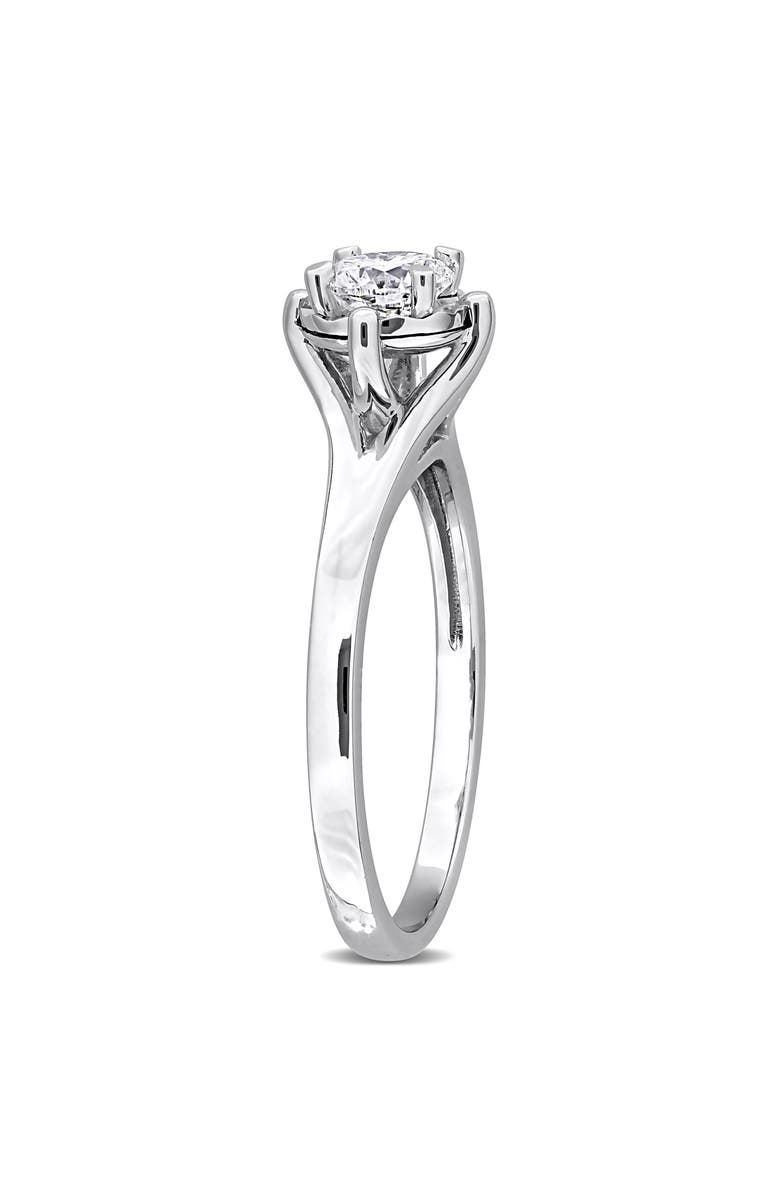 Created Forever Round Lab Grown Diamond Solitaire Ring, Alternate, color, Silver
