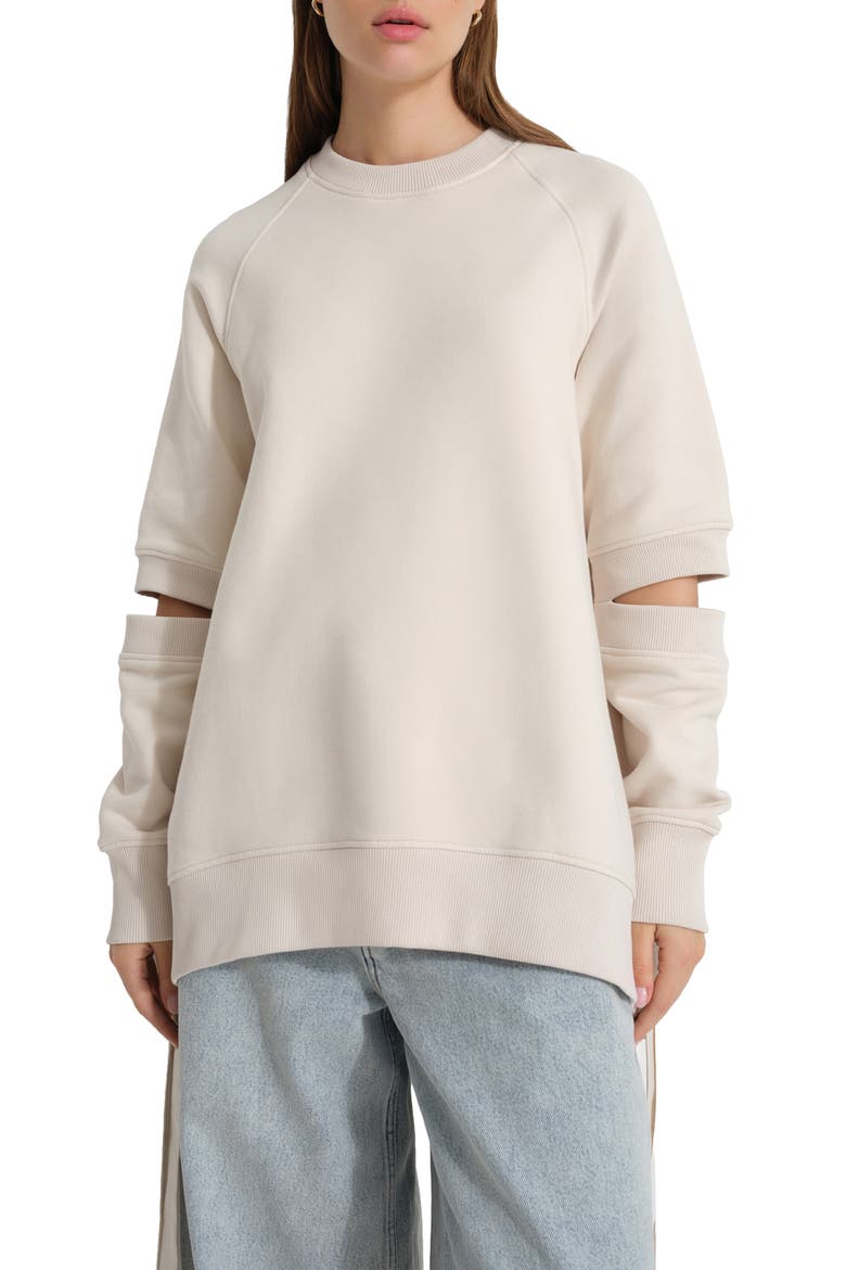 Mavi Cutout Elbow Sweatshirt, Main, color, CREAM