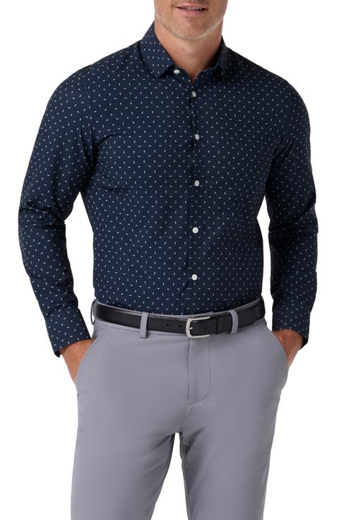 Halyard Trim Fit Short Sleeve Performance Button-Up Shirt