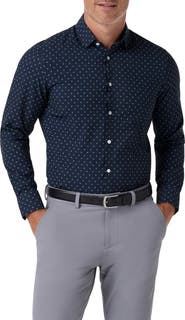 Mizzen+Main Halyard Trim Fit Short Sleeve Performance Button-Up Shirt