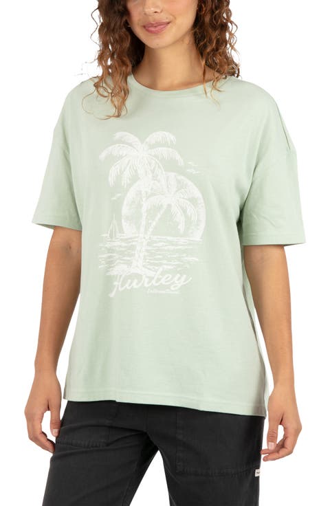 Palm Sea Graphic Boyfriend T-Shirt