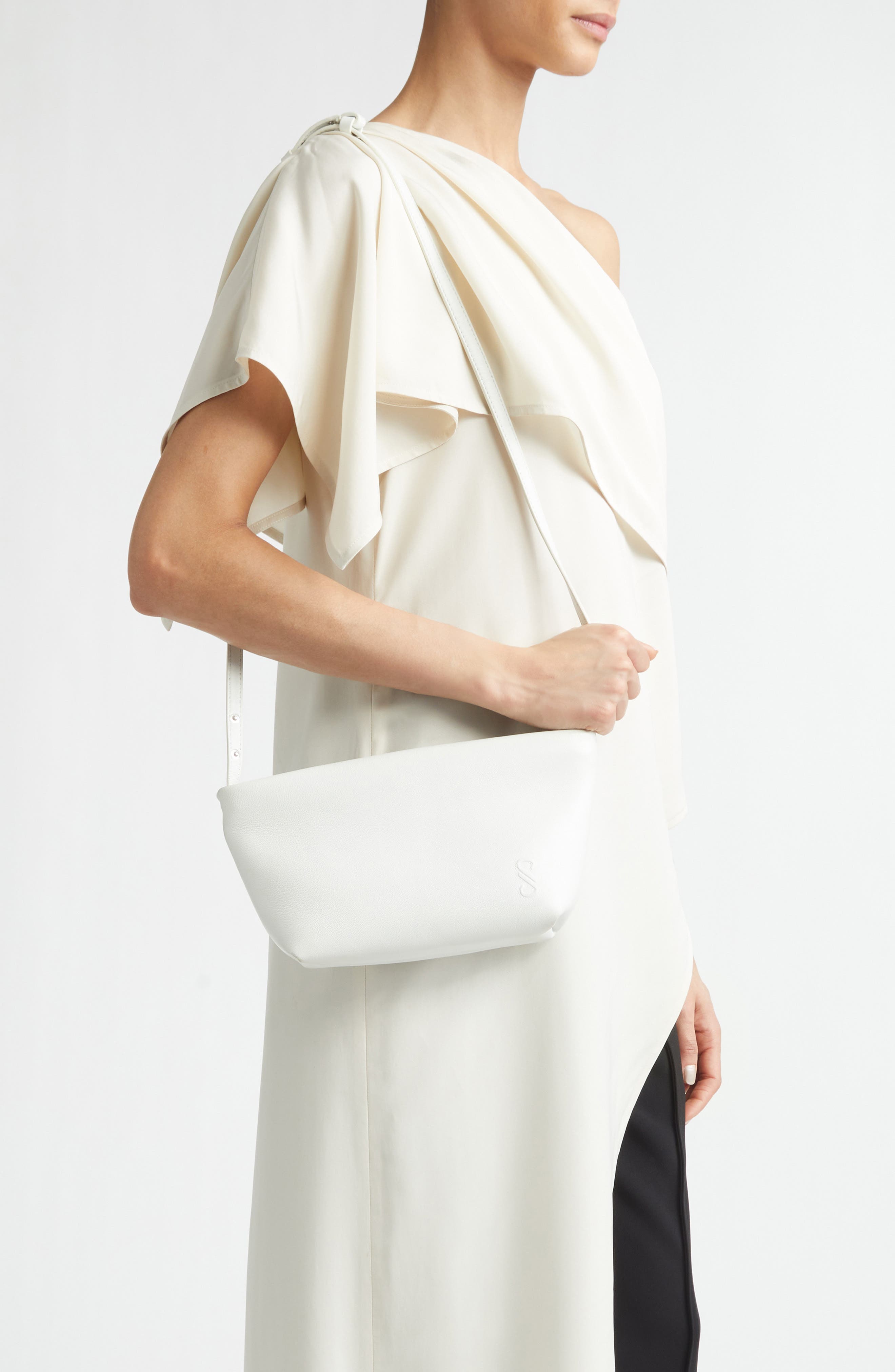 Bond Leather Shoulder Bag, Alternate, color, WHITE