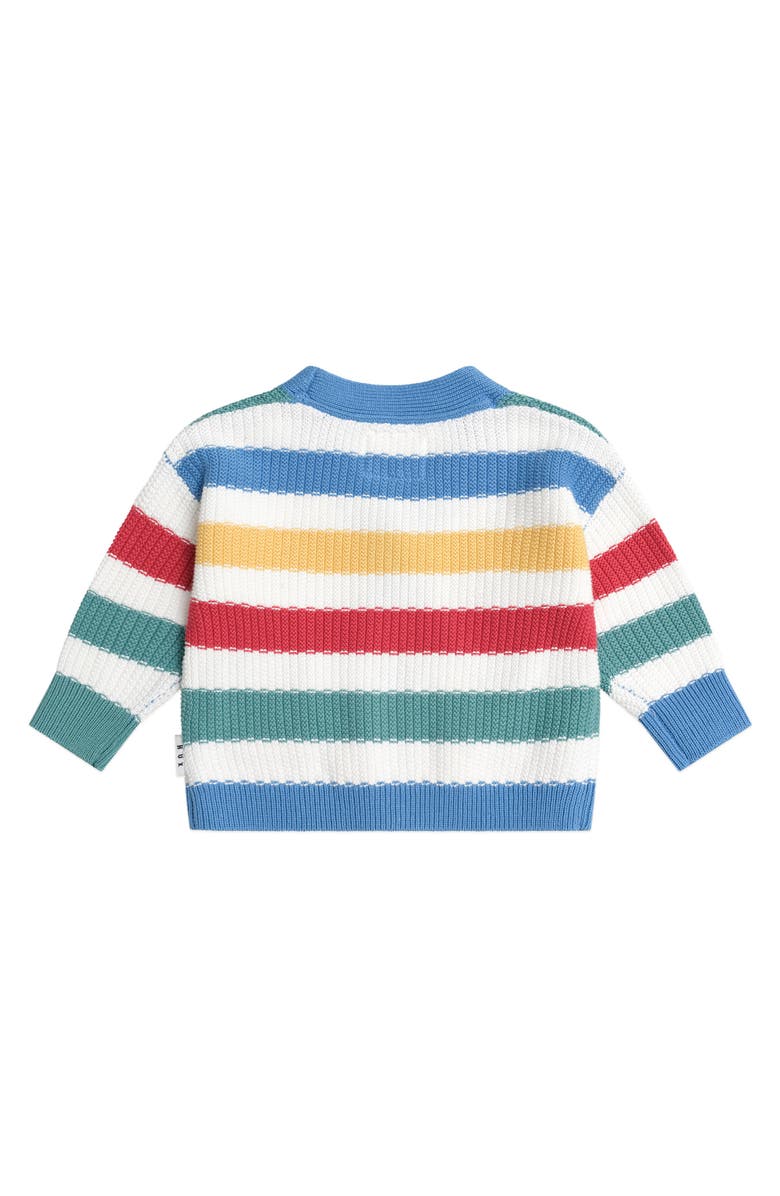 Huxbaby Peekaboo Hux Stripe Knit Cardi, Alternate, color, Multi