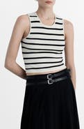 MANGO Stripe Knit Crop Tank
