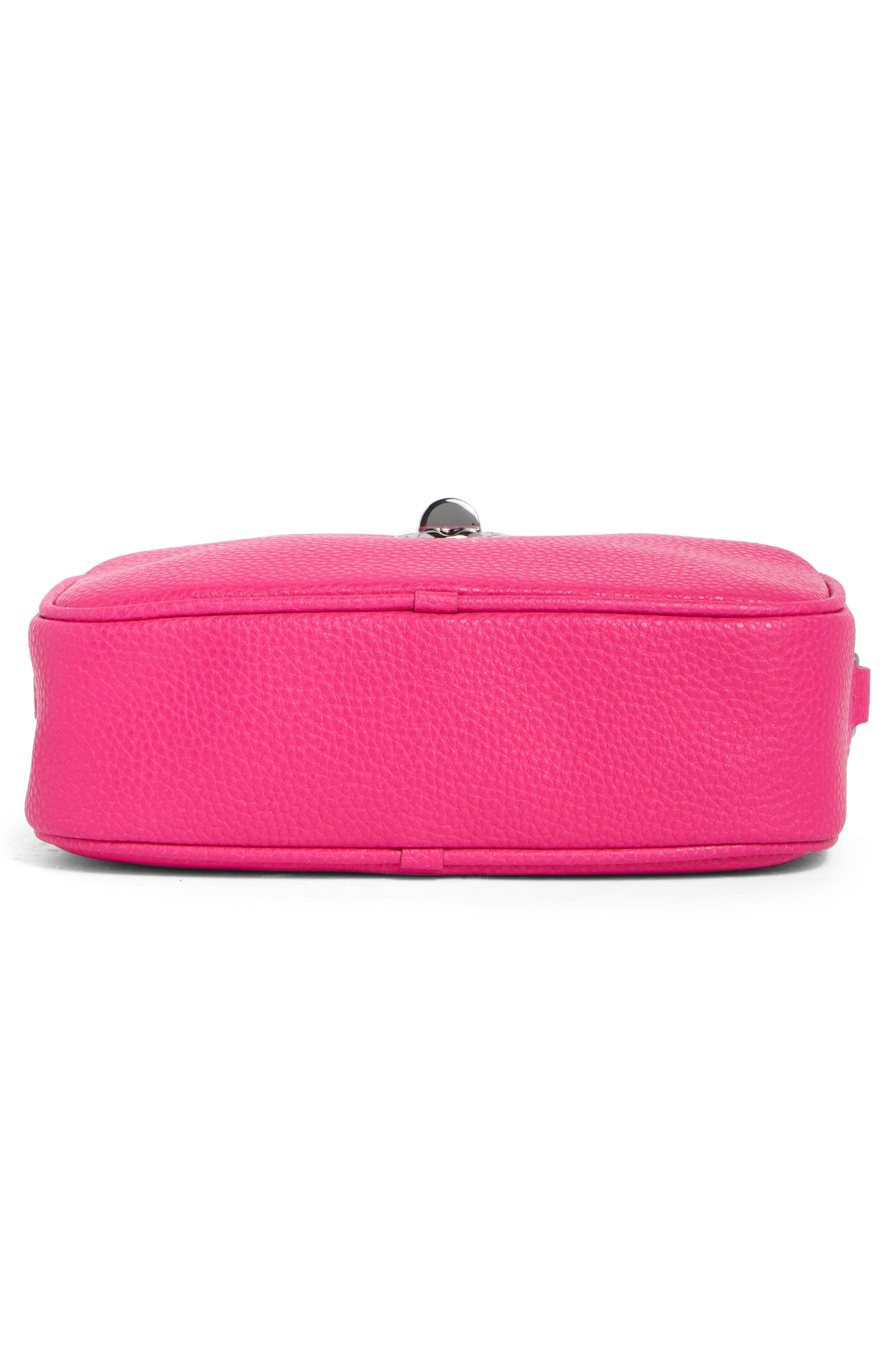 Leather Camera Bag, Alternate, color, HOT PINK