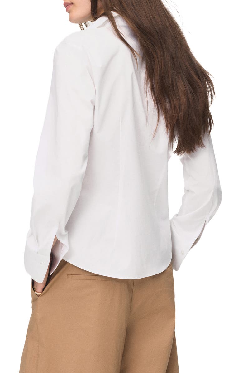 MANGO Slim Fit Stretch Poplin Button-Up Shirt, Alternate, color, White