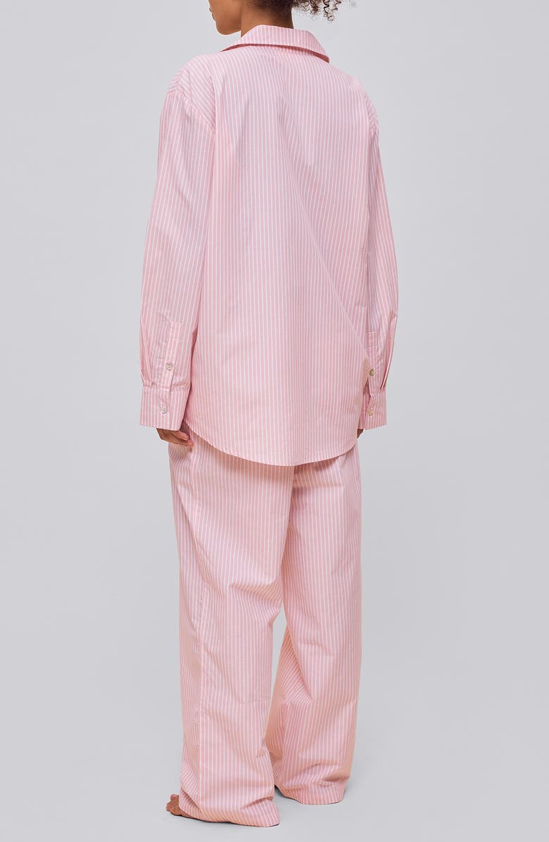 Papinelle Stripe Cotton Poplin Pajamas, Alternate, color, Pink