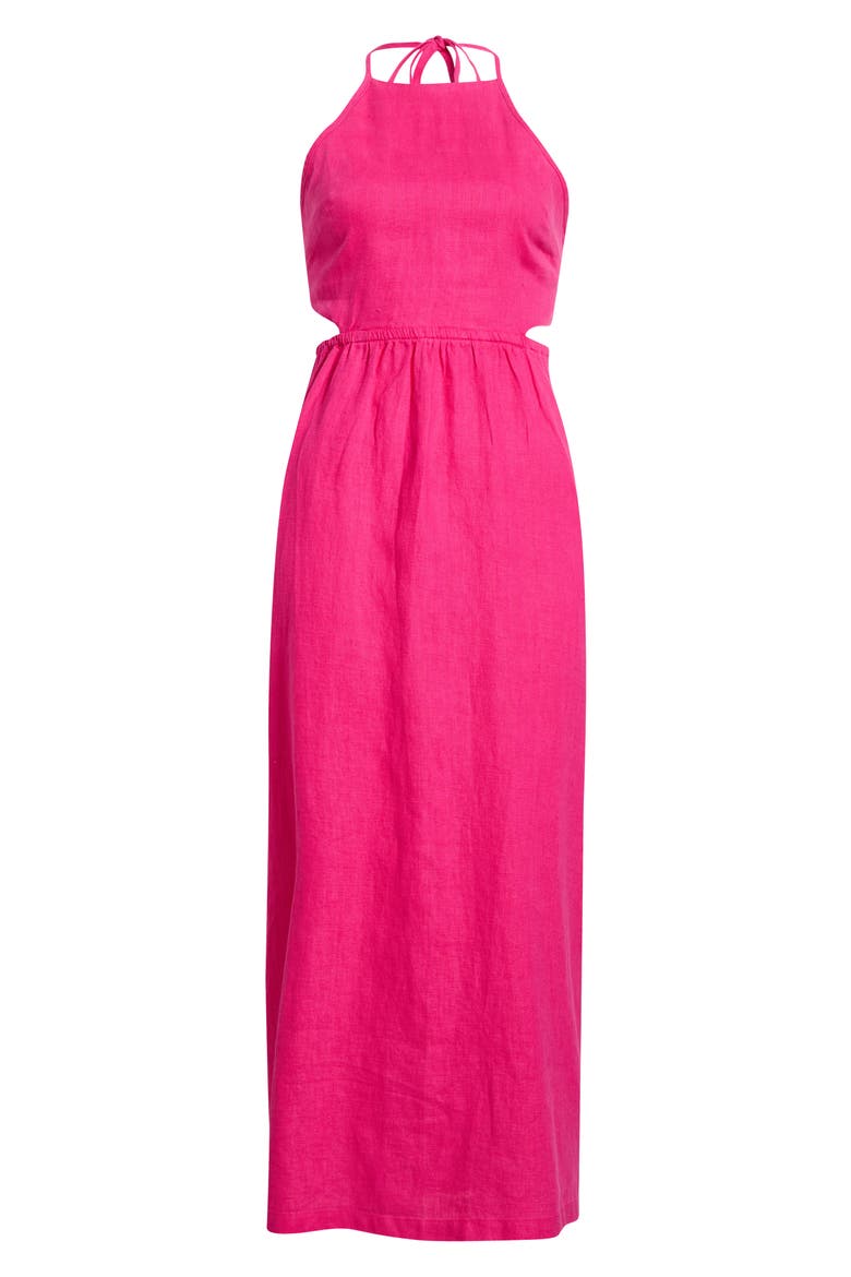 SoftWash Linen Halter Dress, Alternate, color, PINK GLOW