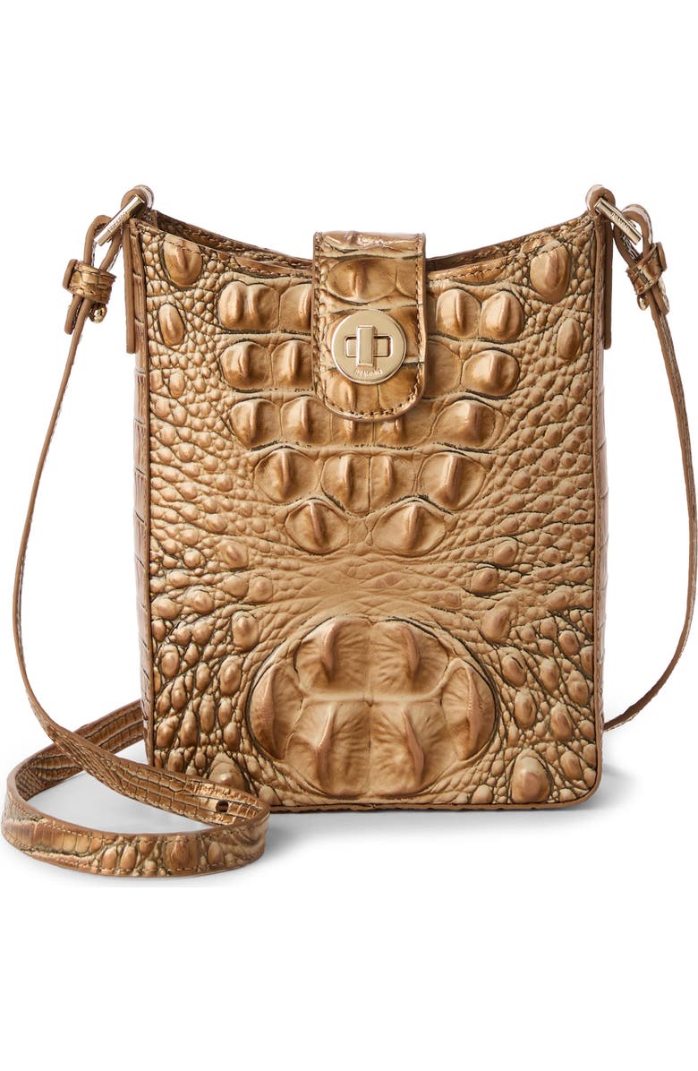 Brahmin Marley Croc Embossed Leather Crossbody Bag, Main, color,