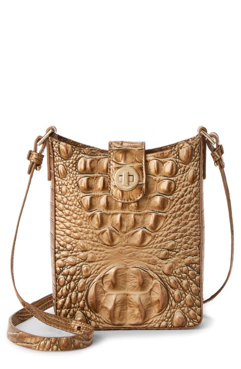Marley Croc Embossed Leather Crossbody Bag