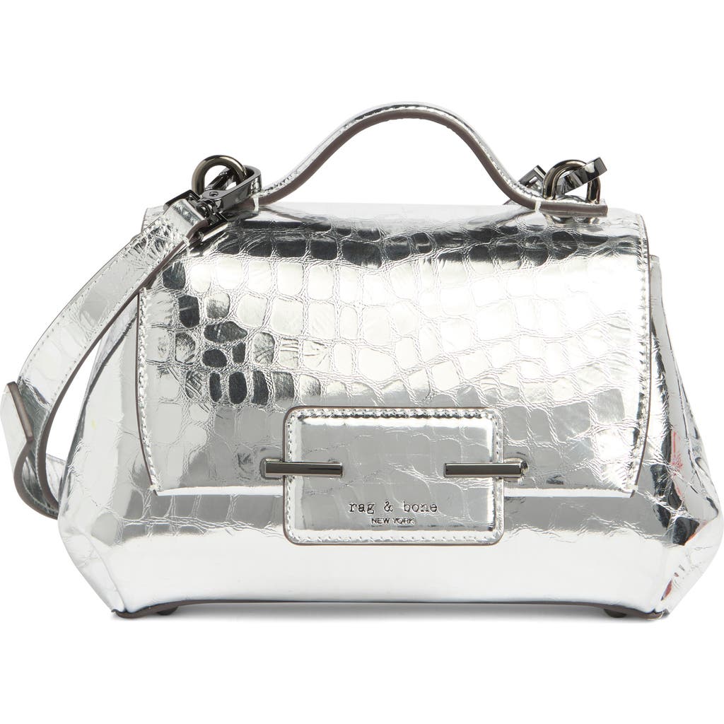 Rag & Bone Realm Flap Crossbody Bag In Silver