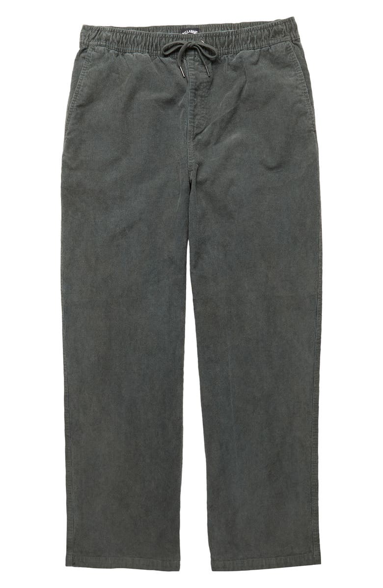 Billabong Larry Relaxed Straight Leg Corduroy Drawstring Pants, Alternate, color, Slate Green