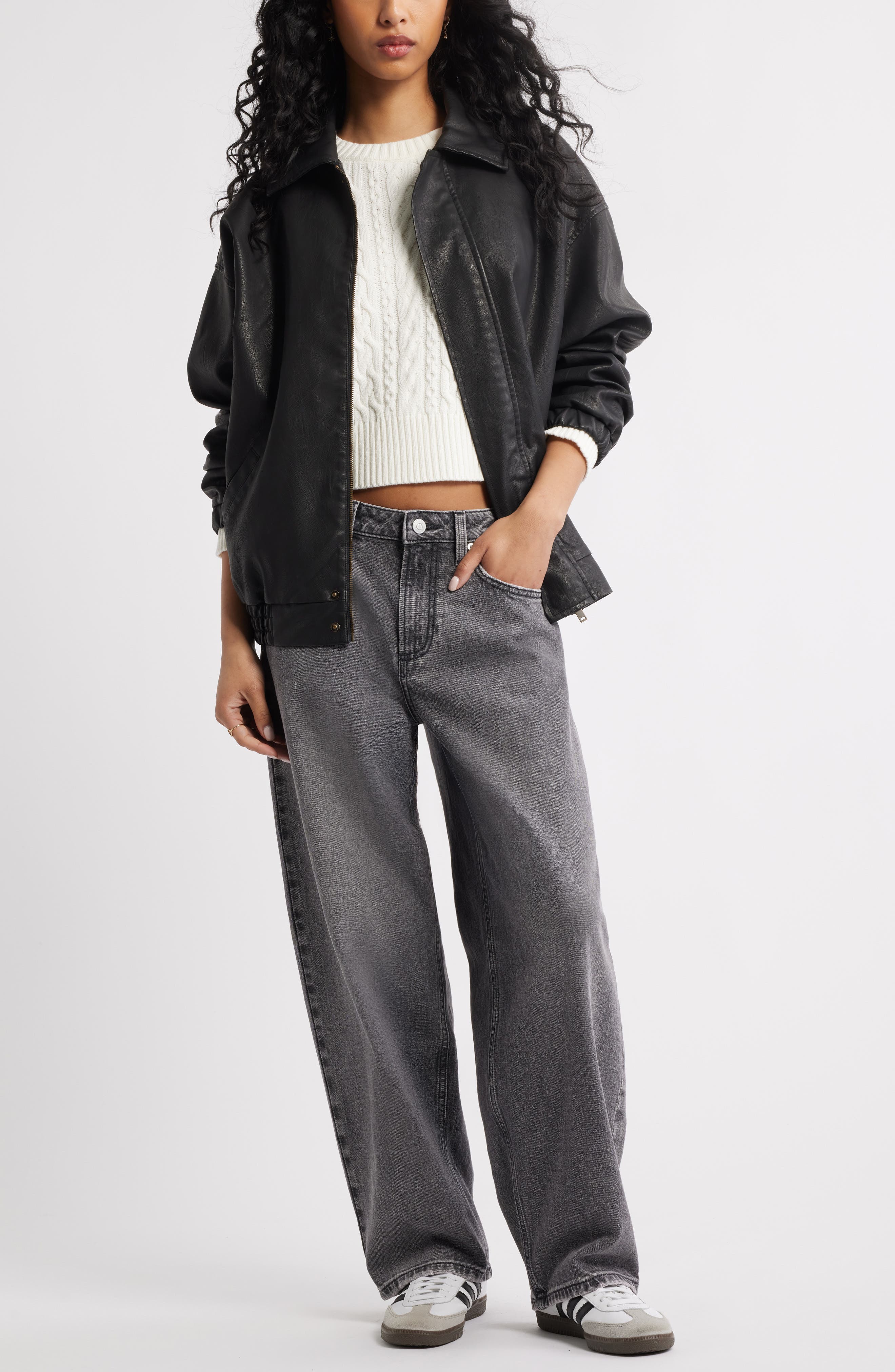 Oversize Faux Leather Jacket - image 2