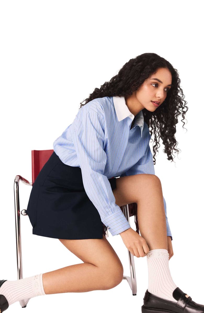 maje 2-in-1 shirt dress, Alternate, color, Blue Sky