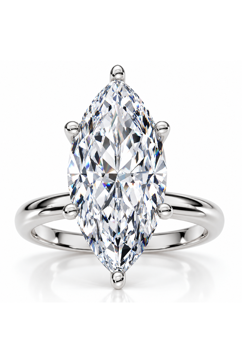 Certified 6Ct Marquise Solitaire Diamond Engagement Ring 14k Gold Lab Grown, Main, color, 14k White Gold