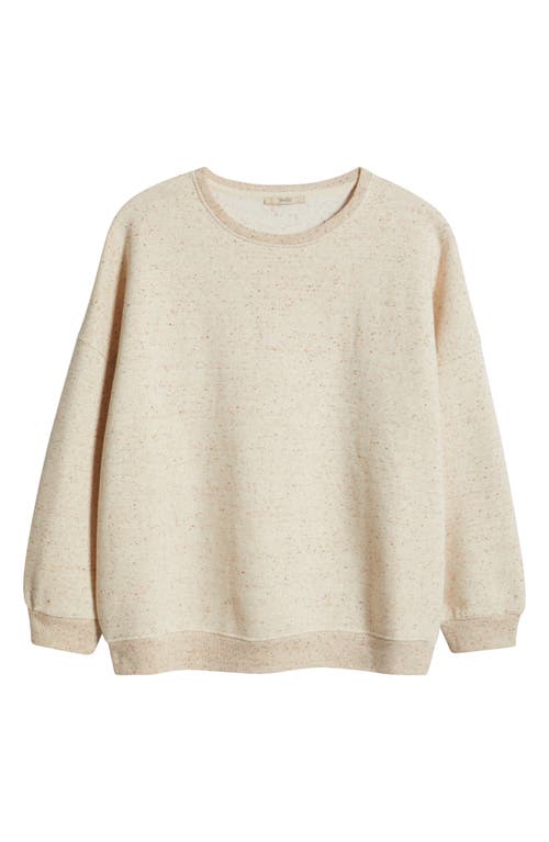 SESSUN SESSÙN CHEBBI OVERSIZE COTTON & LINEN BLEND MOTTLED FLEECE SWEATER