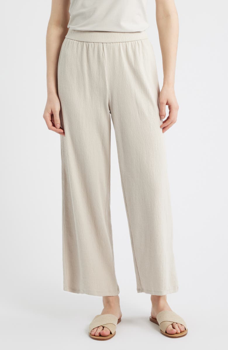 Eileen Fisher Jersey Ankle Wide Leg Pants, Main, color, Parus