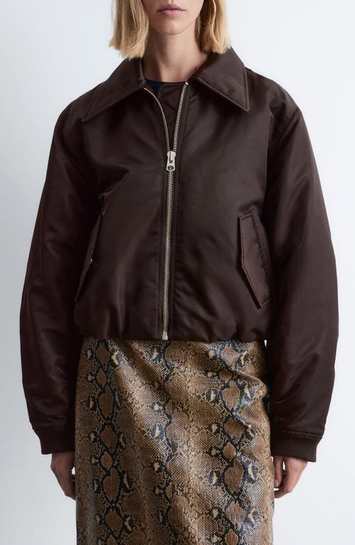 & Other Stories Crop Bomber Jacket In Brown