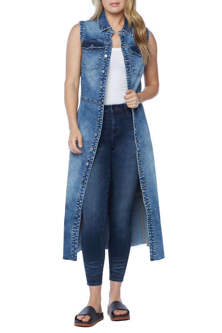 Sleeveless Denim Shirtdress, Alternate, color, BARN BLUE