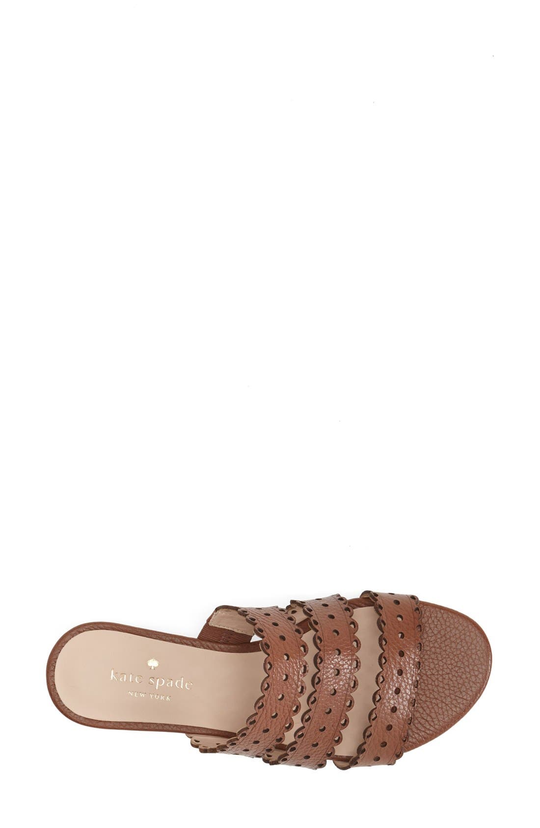 'brittany' leather flat sandal, Alternate, color, LUGGAGE