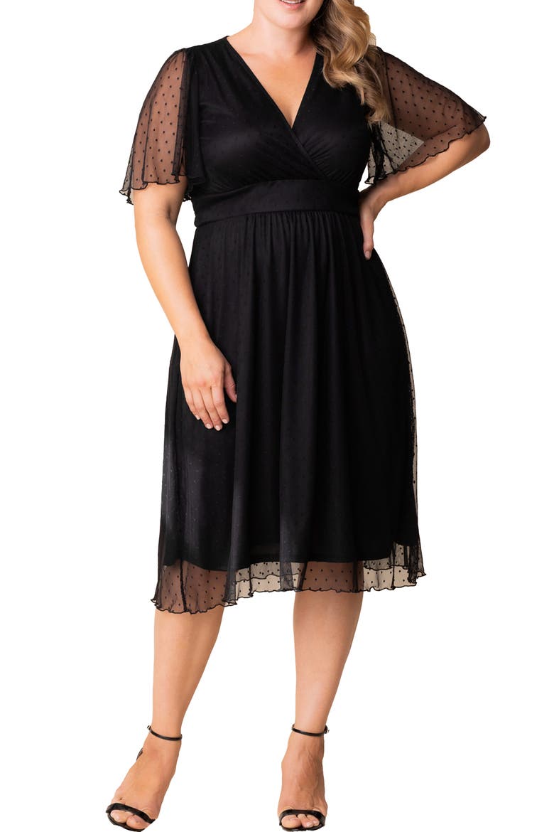 Margot Mesh Cocktail Dress, Main, color, ONYX