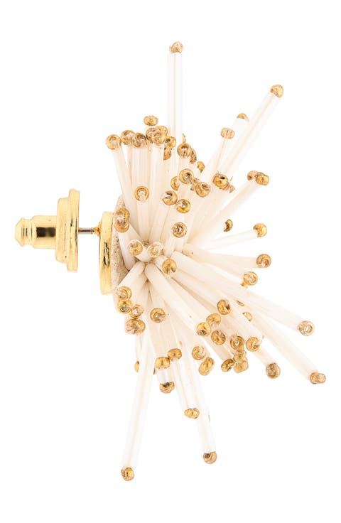 Firework Bugle Bead Stud Earrings