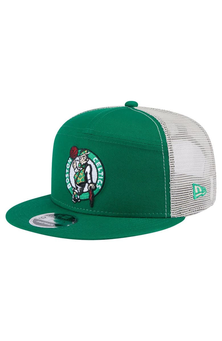 New Era Men's Boston Celtics  New Era Kelly Green Victory Grove Split Panel 9FIFTY Snapback Hat, Main, color, 