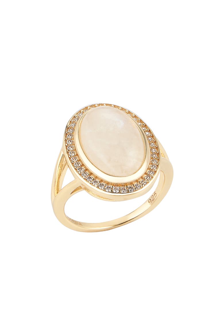 Halo Moonstone Ring, Alternate, color, WHITE