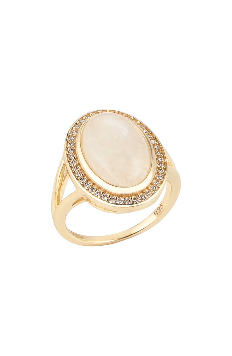 ADORNIA FINE Halo Moonstone Ring, Alternate, color, White