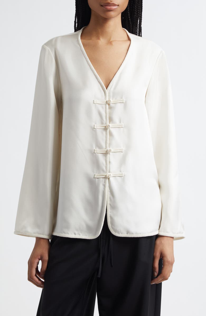 Róhe Pankou Knot Silk Top, Main, color, 