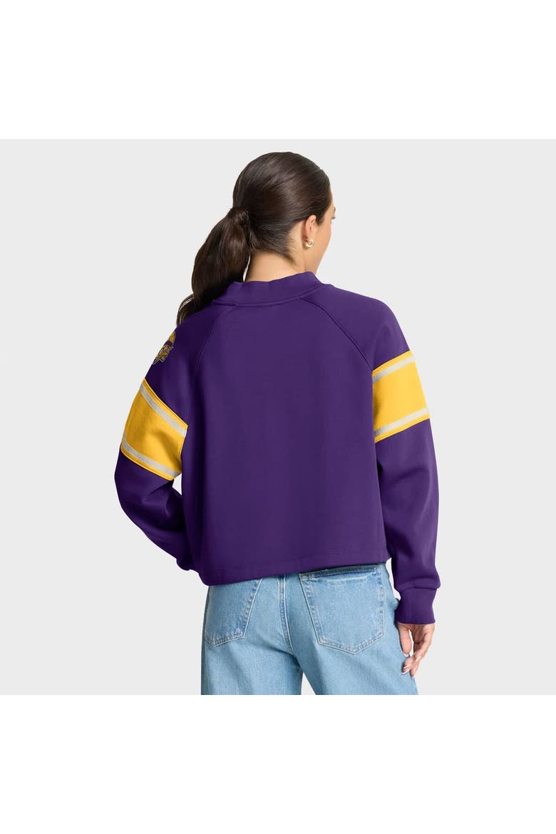 Women's Fanatics Purple Minnesota Vikings Oversized Hometown Toss Sweep Mock Neck Pullover, Alternate, color, Purple