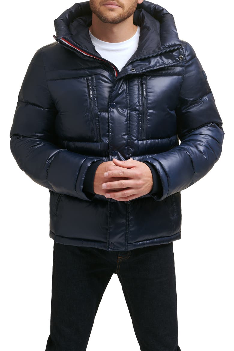 Hooded Puffer Jacket, Main, color, MIDNIGHT