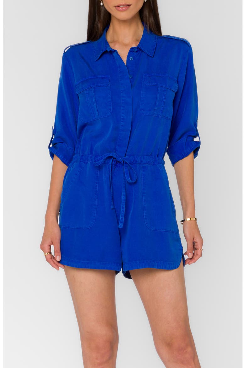 Luba Roll Tab Romper, Main, color, MARINE BLUE