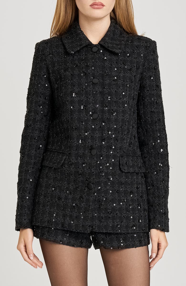 WAYF x Sara Walker Andie Sequin Tweed Jacket, Main, color,
