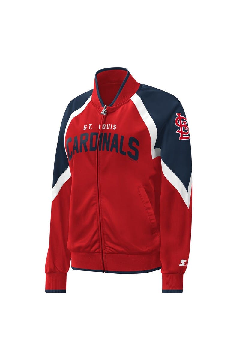 STARTER Women's Starter Red St. Louis Cardinals Touchdown Raglan Full-Zip Track Jacket, Alternate, color, Red