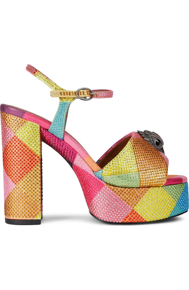 Kurt Geiger London Kensington Ankle Strap Platform Sandal, Main, color, Rainbow Multi