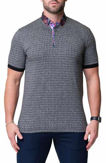 Maceoo Mozartmaki Grey Short Sleeve Cotton Polo