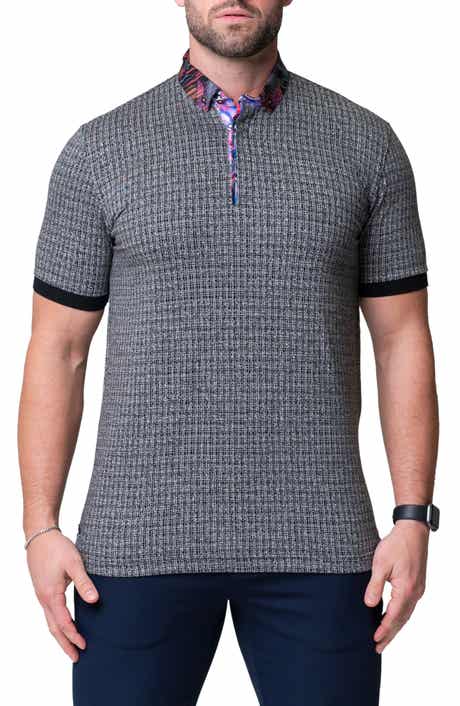 Maceoo Mozartmaki Grey Short Sleeve Cotton Polo