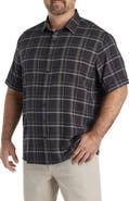 Synrgy Big & Tall Plaid Microfiber Sport Shirt