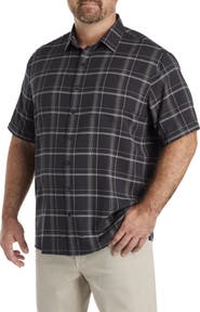 Synrgy Big & Tall Plaid Microfiber Sport Shirt