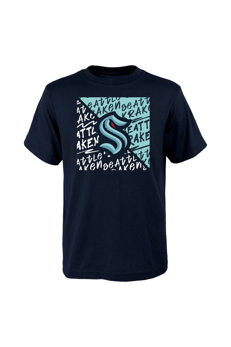 Youth Deep Sea Blue Seattle Kraken Divide T-Shirt, Main, color, Navy