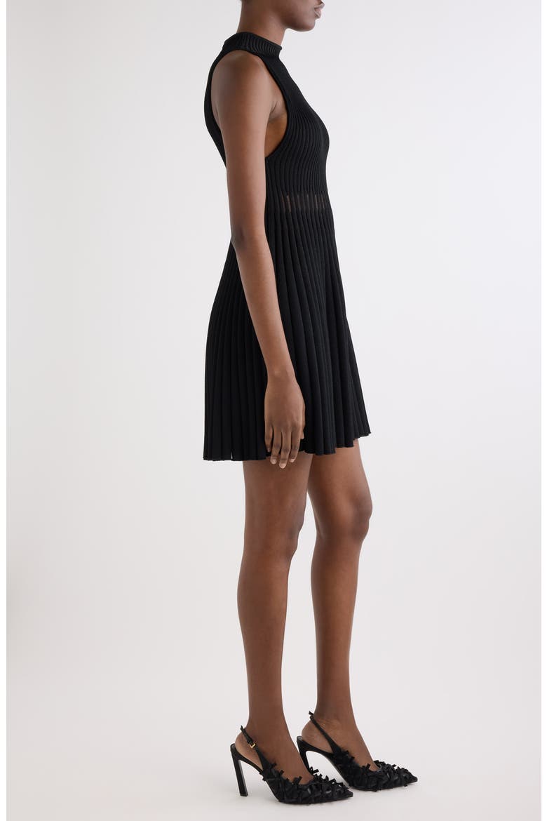 Sleeveless Rib Sweater Dress, Alternate, color, BLACK