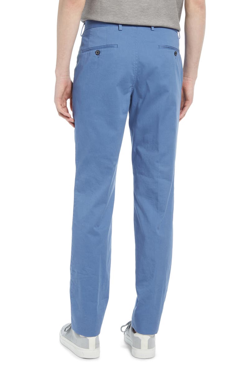 Stanino Flat Front Stretch Cotton Dress Pants, Alternate, color, OPEN BLUE